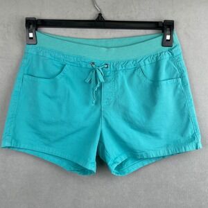Splendid Turquoise Cotton Lycra Stretch Pull On Preppy Shorts USAMade SWB1D340 S